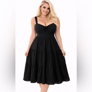 French Connection Black Midi Dress